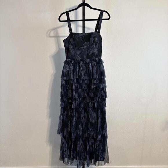 Hutch Spaghetti Strap Tiered Ruffle Tulle Maxi Dress Fun Formal Gown - SZ 2 $449 - Picture 2 of 12
